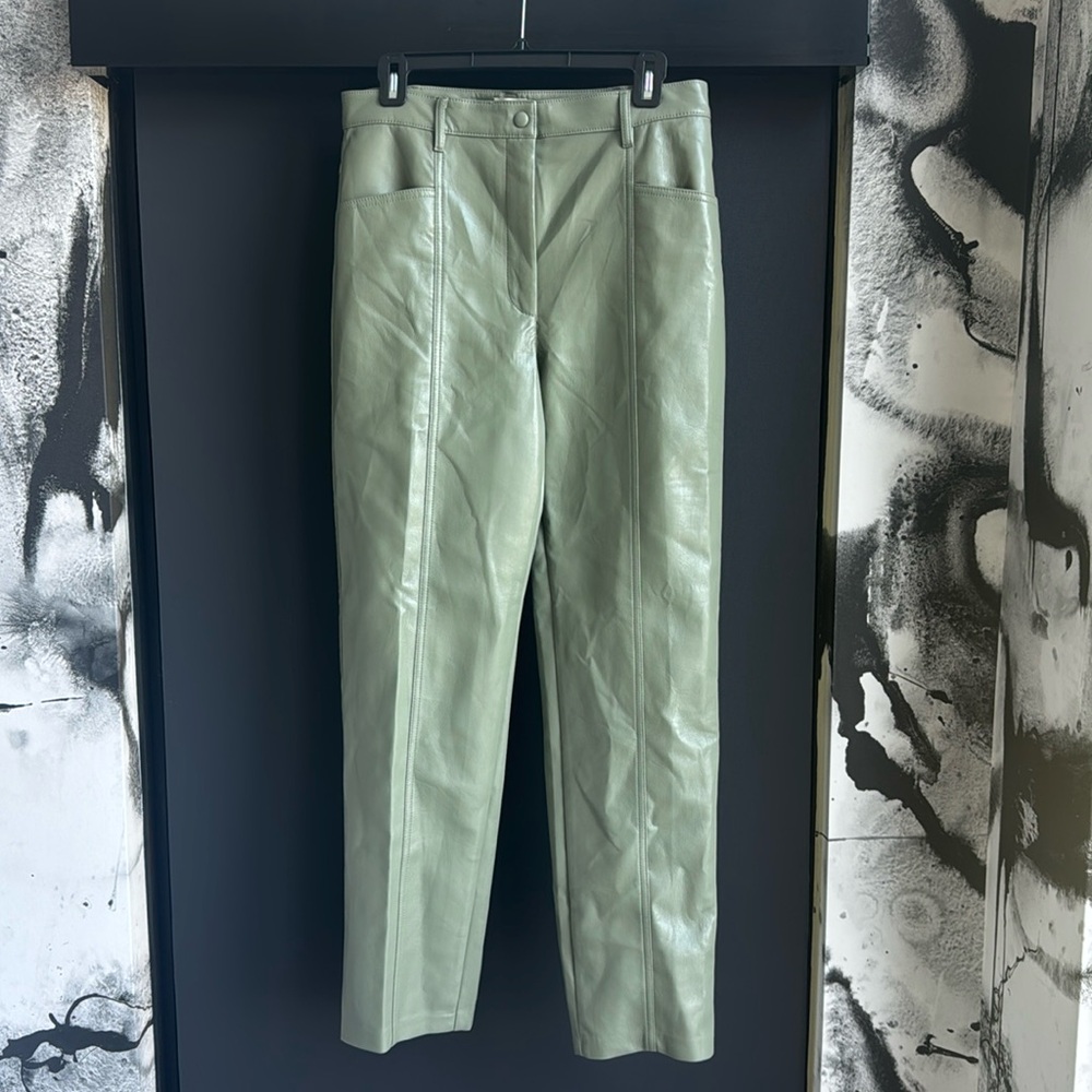 WILFRED Vegan Leather Pant in Green Sage - Size 10